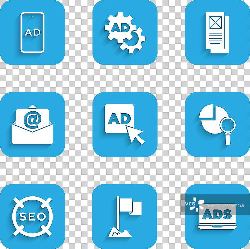 设置广告位置标记放大镜图片素材