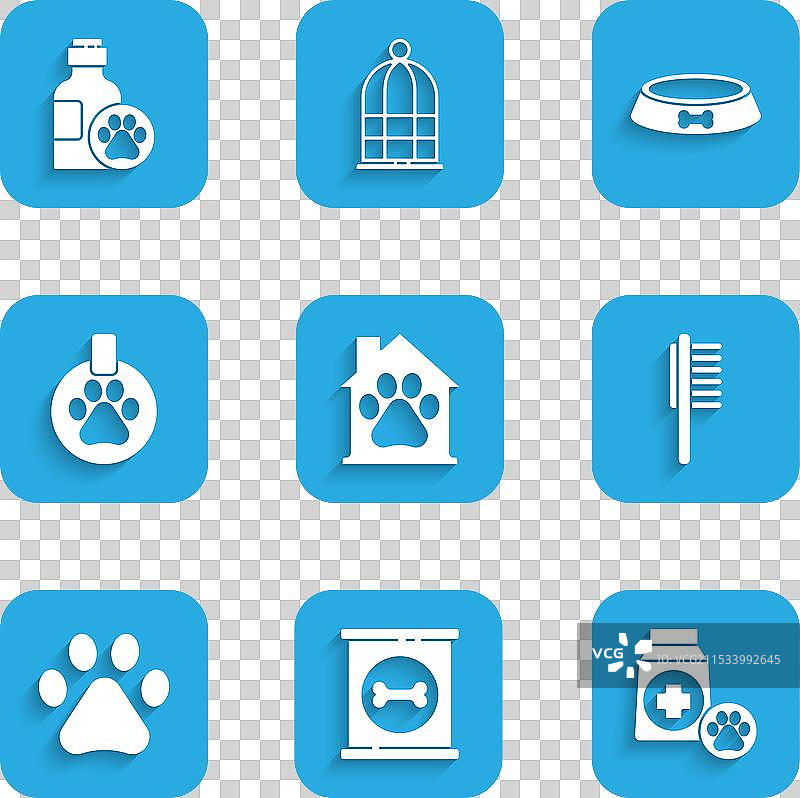 宠物屋、罐装食品、宠物袋和小瓶图片素材