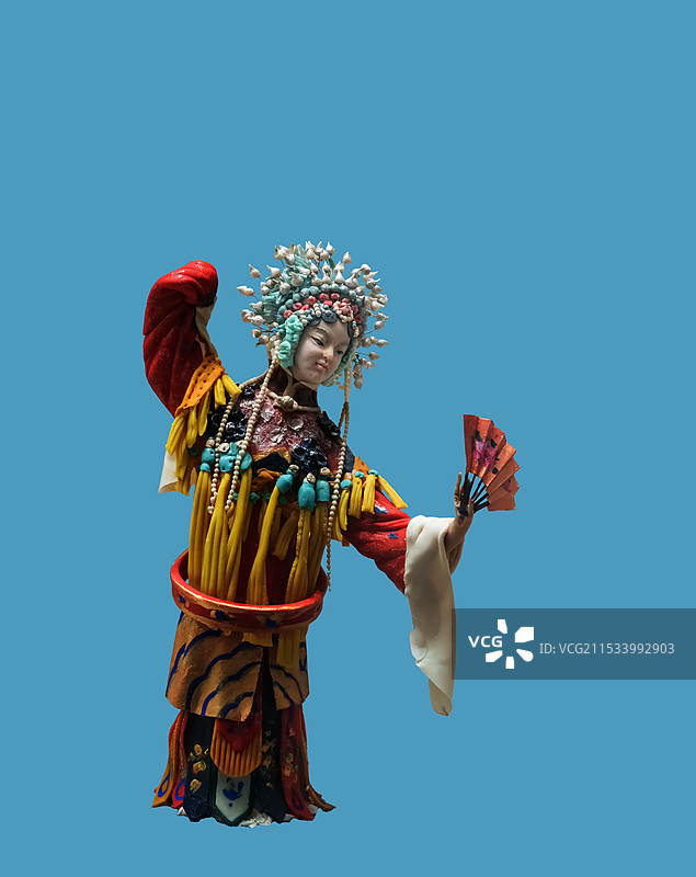 河南省非遗，五彩面塑，戏曲演员，花旦图片素材