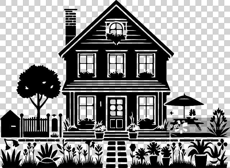 家居风景剪影设计图片素材