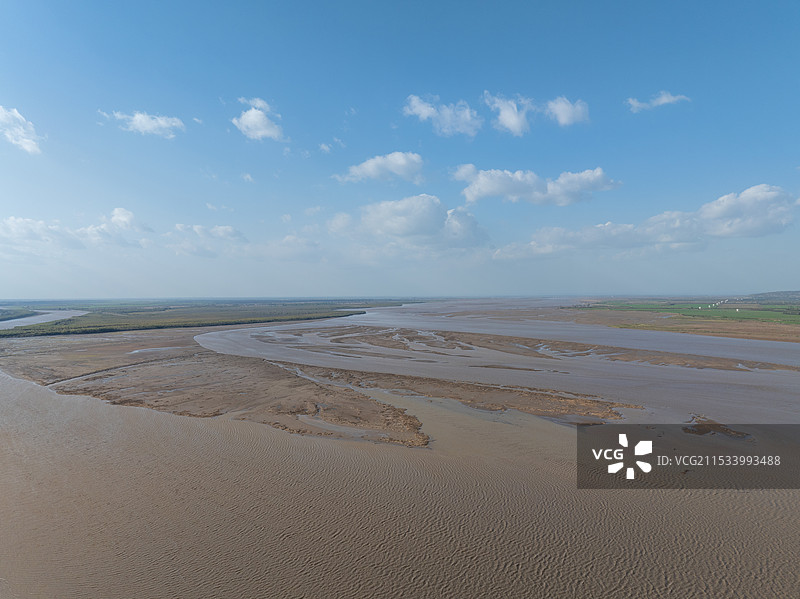 陕西省渭南市潼关县黄河风景区黄河与滩涂图片素材