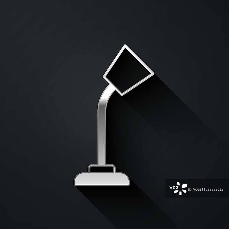 银色台灯图标，背景为黑色图片素材