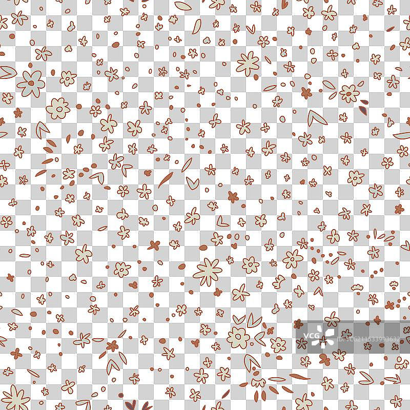 米色无缝花卉散布图案图片素材