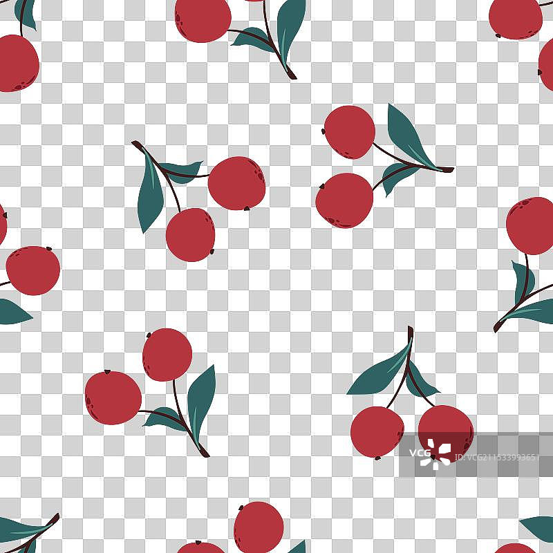 樱桃浆果水果无缝图案图片素材