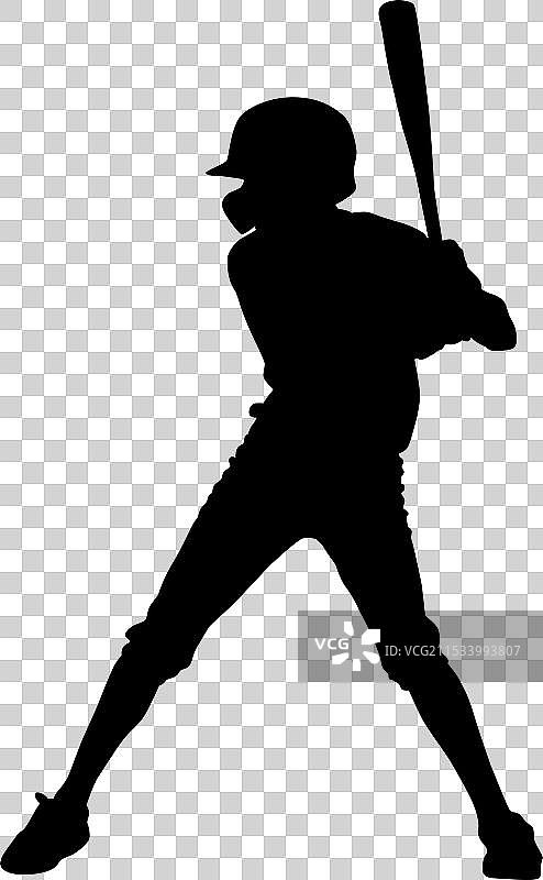 棒球运动员剪影设计图片素材
