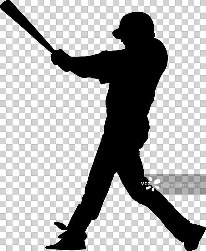 棒球运动员剪影设计图片素材