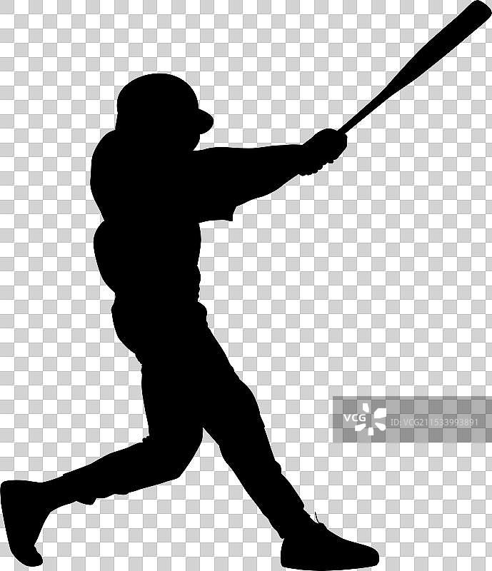 棒球运动员的剪影设计图片素材