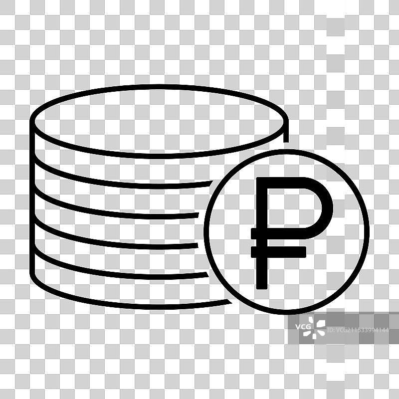卢布堆叠硬币扁平图标货币设计现金符号图片素材