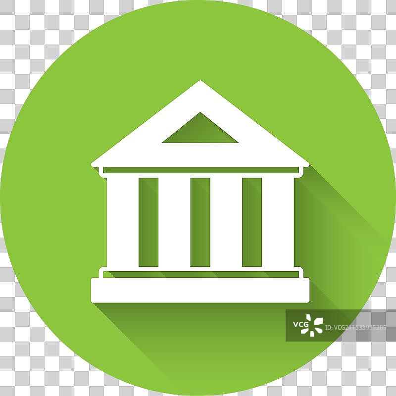 白色博物馆建筑图标，带有长形设计图片素材