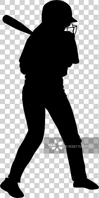 棒球运动员的剪影设计图片素材