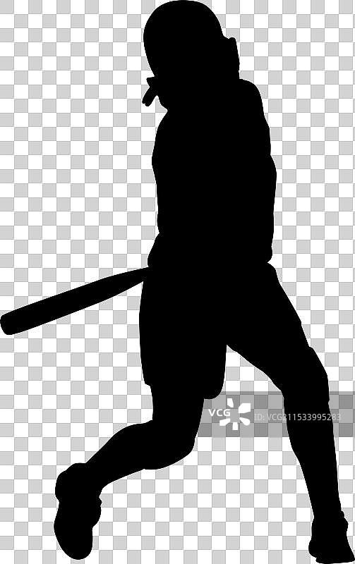 棒球运动员的剪影设计图片素材