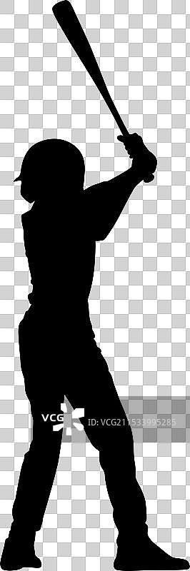 棒球运动员的剪影设计图片素材