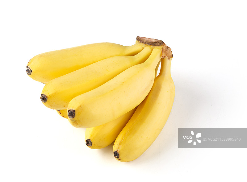 新鲜的皇帝香蕉孤立在白色背景上图片素材