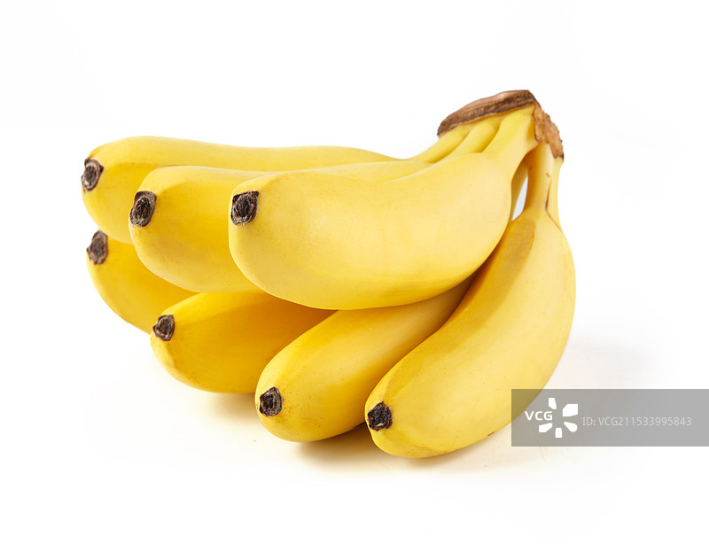 新鲜的皇帝香蕉孤立在白色背景上图片素材