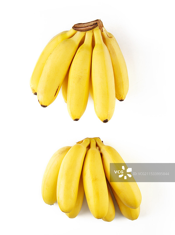新鲜的皇帝香蕉孤立在白色背景上图片素材