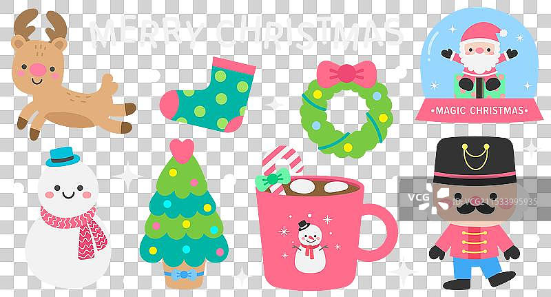 圣诞派对可爱的元素图片素材