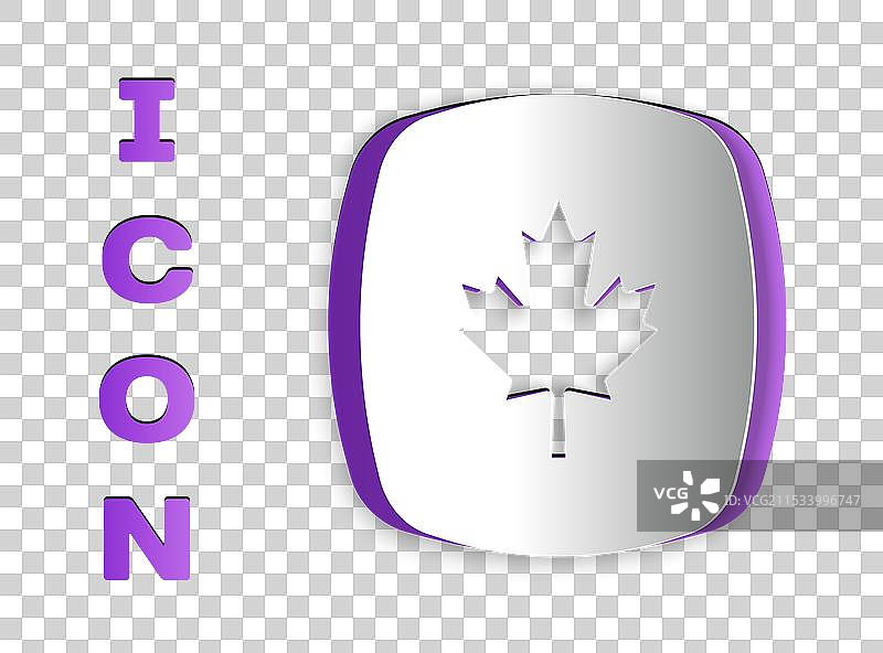 纸剪加拿大枫叶图标孤立在图片素材