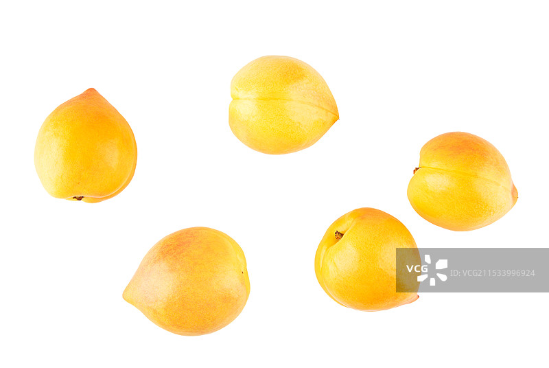 新鲜的黄油桃孤立在白色背景上图片素材