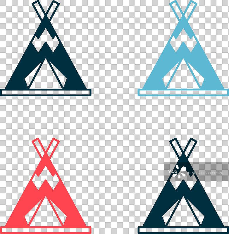 波普艺术风格的传统印度帐篷或圆顶小屋图标图片素材