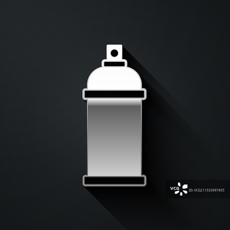 黑色背景上的银色喷漆罐图标图片素材