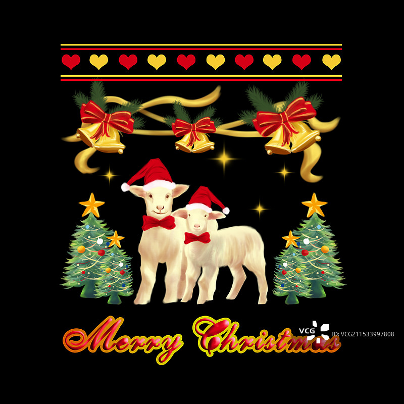 圣诞节小羊图片素材