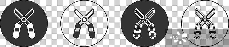 黑色手工园艺剪刀用于修剪图片素材