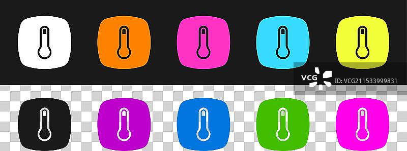 黑白色的独立温控器图标图片素材