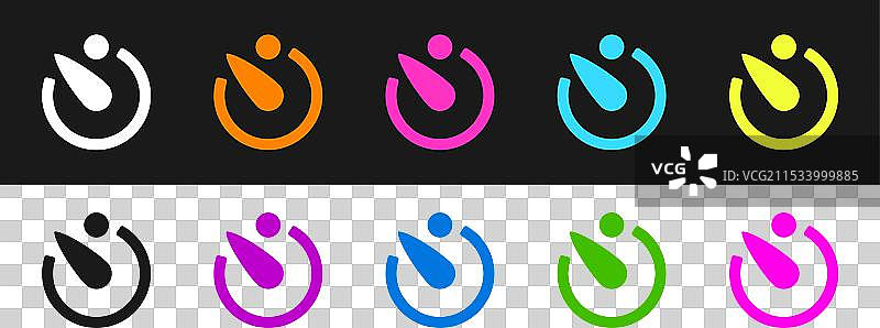 黑白背景下的相机定时器图标图片素材