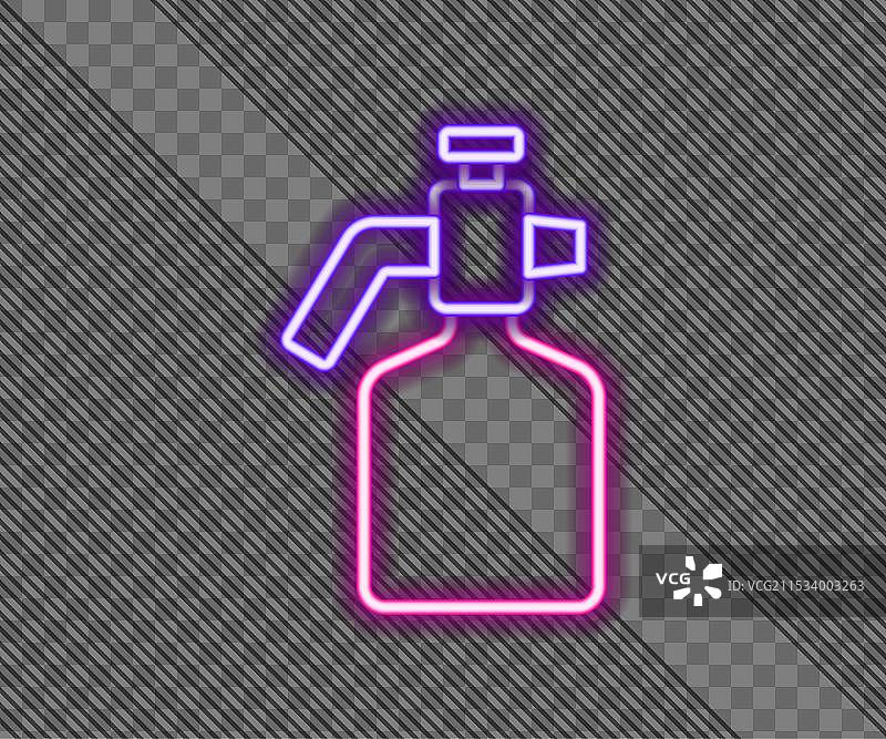 发光的霓虹线喷漆枪图标图片素材