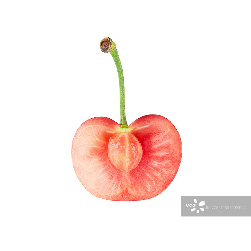 新鲜的红灯樱桃孤立在白色背景上图片素材