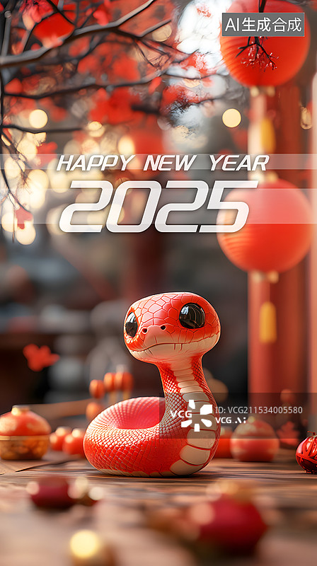 【AI数字艺术】AIGC：蛇年春节新年海报设计背景图片素材