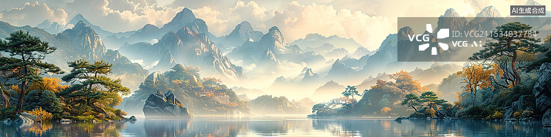 【AI数字艺术】中国山水风景图片素材