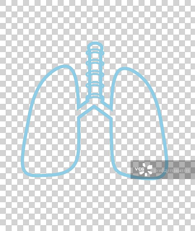 极简线条肺部矢量图标图片素材