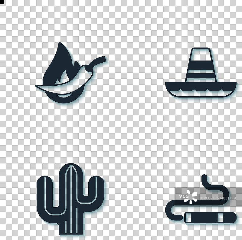 热辣椒、烟斗、仙人掌和墨西哥图片素材