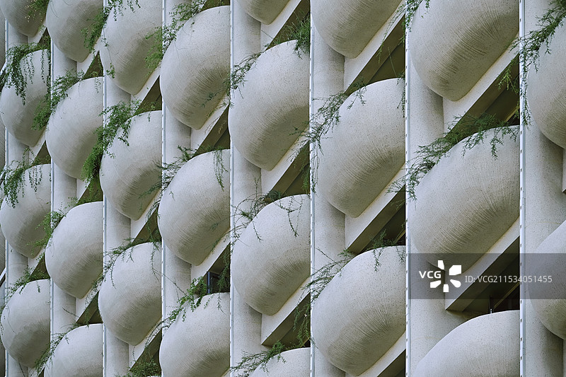 建筑外部阳台结构特写图片素材