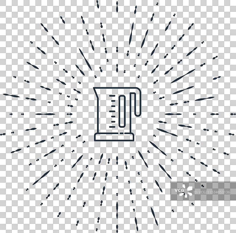 黑色线条电热水壶图标，背景为灰色图片素材