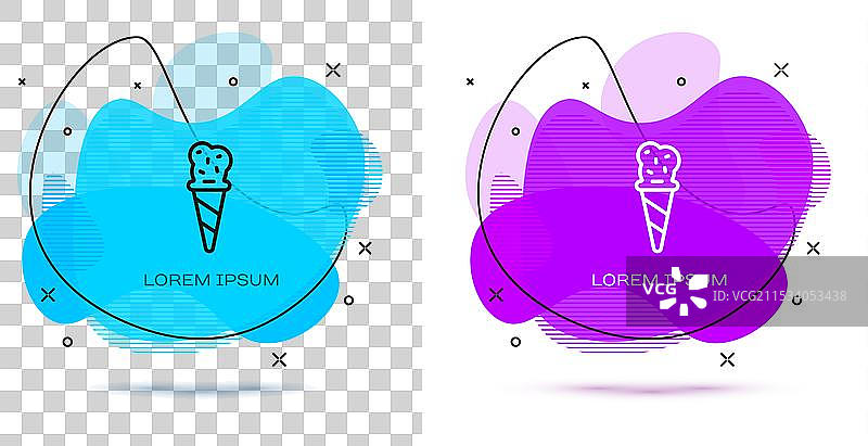 华夫筒冰淇淋图标线条设计图片素材