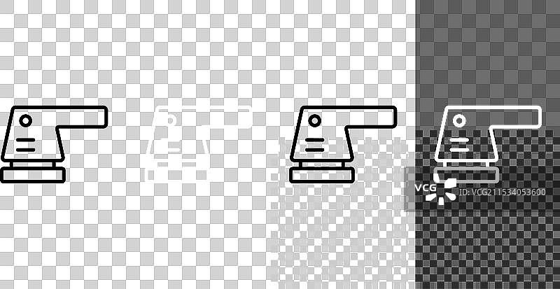 电动砂光机图标，独立于黑色背景图片素材