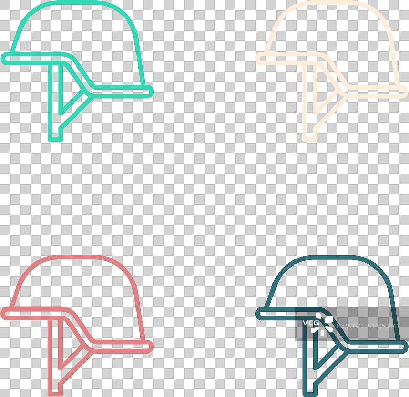 波普艺术风格的军用头盔图标，孤立在背景上图片素材