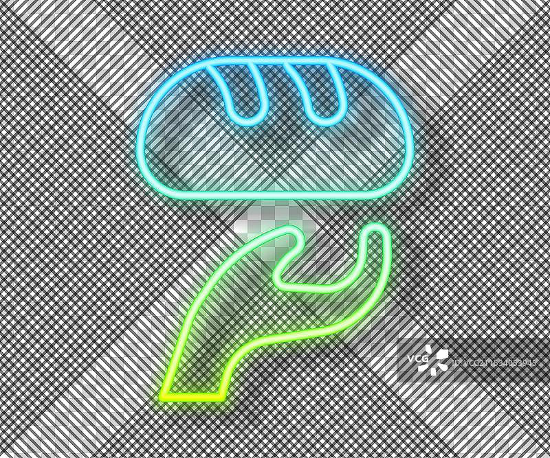 发光的霓虹线捐赠食品图标孤立在图片素材