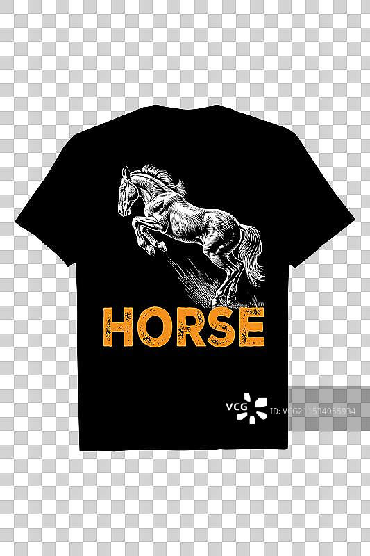 独特的马术T恤设计图片素材