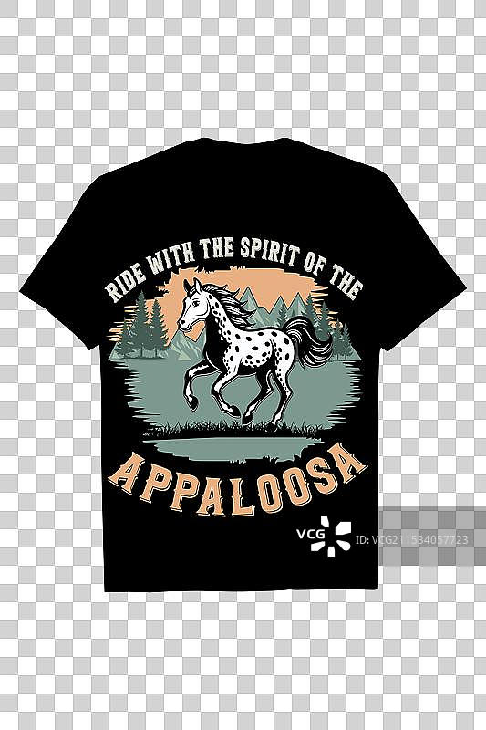 独特的马术T恤设计图片素材