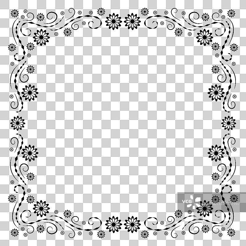 现代简约花卉边框模板图片素材