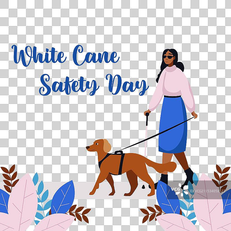 白手杖安全日横幅或海报设计图片素材