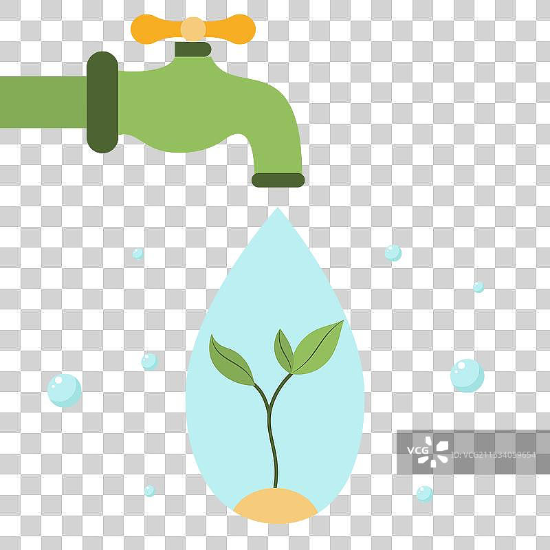 带芽的水滴图片素材