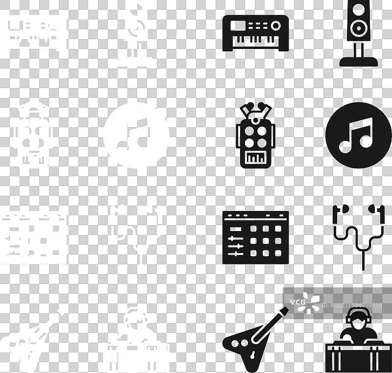 设置音乐音符音调麦克风合成器立体声图片素材