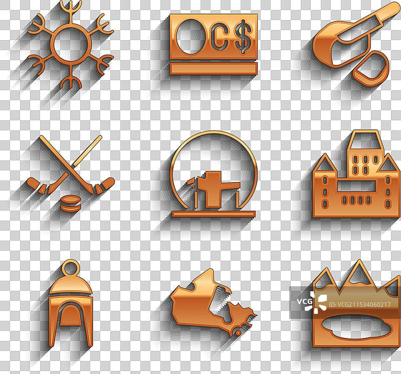 加拿大蒙特利尔生物圈地图与加拿大湖泊图片素材