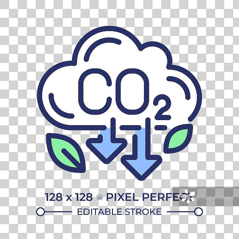 二氧化碳排放像素完美的RGB颜色图标图片素材