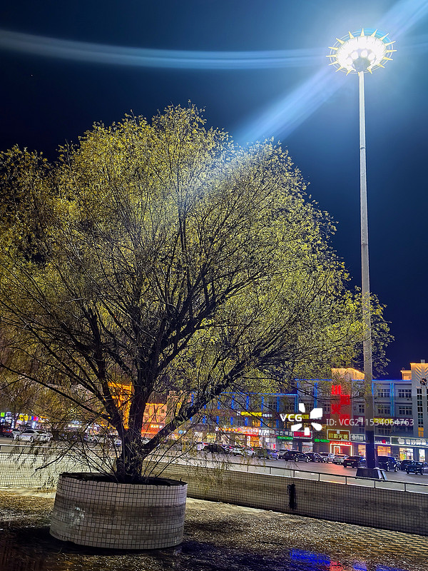 雄安新区雄县晚上美景抓拍图片素材