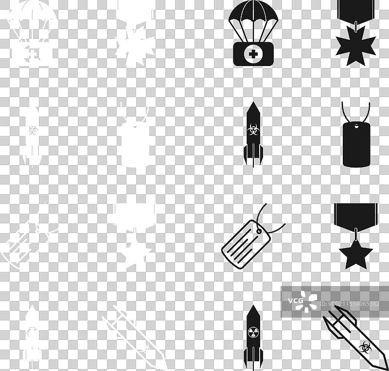 军事狗牌 生物危害 火箭 降落伞图片素材